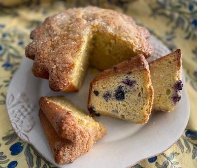 Two varieties of Tourte d'Aubrac - Blueberry & Candied Lemon